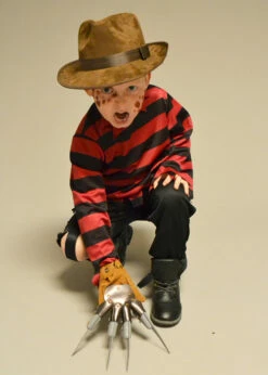 Childrens Size Red And Black Striped Freddy Costume 6 Childrens Size Red And Black Striped Freddy Costume -PartyPersona Store kids freddie krueger striped top 01