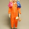 Childrens Harley Quinn Style Orange Prisoner Costume -PartyPersona Store kids harley quinn convict costume
