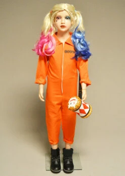 Childrens Harley Quinn Style Orange Prisoner Costume