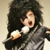 Kids 1970s Glam Rock Kiss Style Black Wig 1 Kids 1970s Glam Rock Kiss Style Black Wig -PartyPersona Store kids kiss glam rock wig black