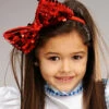 Kids Dorothy Style Red Sequin Hair Bow -PartyPersona Store kids red sequin dorothy hair bow