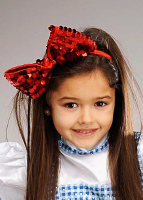 Kids Dorothy Style Red Sequin Hair Bow 3 Kids Dorothy Style Red Sequin Hair Bow