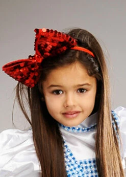 Kids Dorothy Style Red Sequin Hair Bow 5 Kids Dorothy Style Red Sequin Hair Bow -PartyPersona Store kids red sequin dorothy hair bow 01