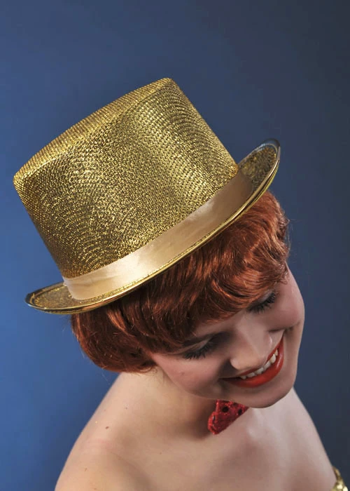 Adult 20s Showgirl Gold Top Hat 3 Adult 20s Showgirl Gold Top Hat