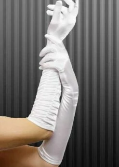 Ladies 1920s White Satin Temptress Gloves