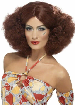 Ladies 70s Disco Auburn Afro Wig