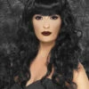 Ladies Gothic Black Curly Siren Wig 2 Ladies Gothic Black Curly Siren Wig -PartyPersona Store ladies gothic black siren wig