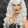 Ladies Gothic White Curly Siren Wig -PartyPersona Store ladies gothic white siren wig
