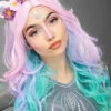 Womens Pastel Rainbow Unicorn Wig -PartyPersona Store ladies pastel unicorn wig