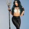 Large Dark Gothic Black Prop Mermaid Trident -PartyPersona Store large black mermaid trident