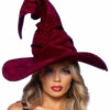 Womens Leg Avenue Burgundy Velvet Witch Hat 2 Womens Leg Avenue Burgundy Velvet Witch Hat -PartyPersona Store leg avenue burgundy witch hat a2903