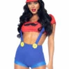 Womens Leg Avenue Gamer Babe Mario Costume -PartyPersona Store leg avenue gamer babe costume 87070