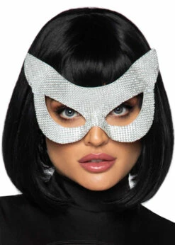 Womens Leg Avenue Rhinestone Cat Mask