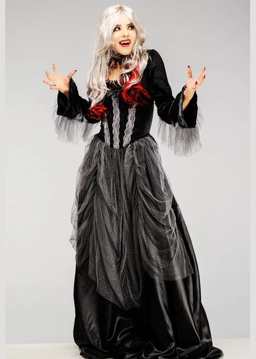 Womens Gothic Victorian Vampire Lady Costume 4 Womens Gothic Victorian Vampire Lady Costume - Image 2