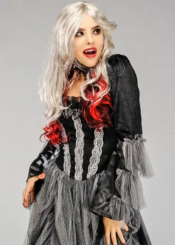 Womens Gothic Victorian Vampire Lady Costume 11 Womens Gothic Victorian Vampire Lady Costume -PartyPersona Store long grey victorian vampire costume 04