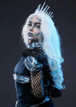 Womens Deluxe Night King Style White Wig 7 Womens Deluxe Night King Style White Wig -PartyPersona Store long white night king wig 02