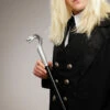 Lucius Malfoy Style Silver Top Snake Cane -PartyPersona Store lucius malfoy silver snake cane