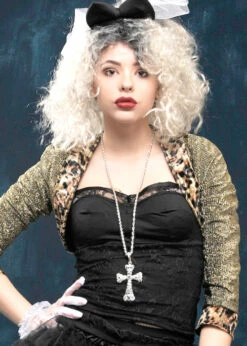 80s Madonna Style Jewel Cross Necklace