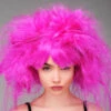 Womens Backcombed Neon Purple Magenta Zombie Wig -PartyPersona Store magenta purple back combed wig