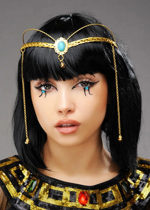 Cleopatra Style Gold Crown Headpiece With Jewel 4 Cleopatra Style Gold Crown Headpiece With Jewel - Image 2