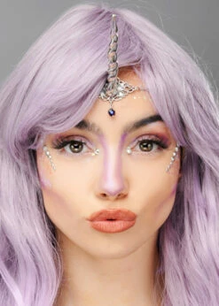 Womens Fantasy Unicorn Horn Headband -PartyPersona Store metal unicorn horn 02