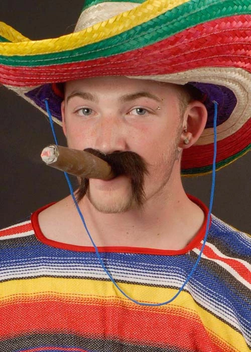 Black Bushy Mexican Fake Moustache 3 Black Bushy Mexican Fake Moustache