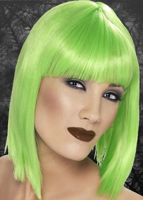 Ladies Green Gothic Blunt Bob Wig 3 Ladies Green Gothic Blunt Bob Wig