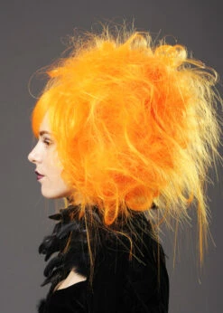 Womens Halloween Backcombed Neon Orange Zombie Wig 8 Womens Halloween Backcombed Neon Orange Zombie Wig -PartyPersona Store neon orange zombie wig 42360 02