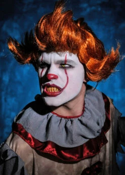 Adult Mens New Design It Clown Style Ginger Wig -PartyPersona Store new it clown mens ginger wig new 01
