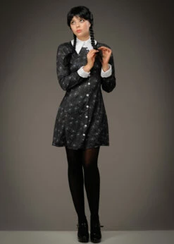 Womens The Addams Family Wednesday Costume 8 Womens The Addams Family Wednesday Costume -PartyPersona Store official wednesday addams costume 702528 02