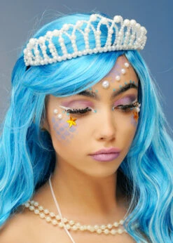 Mermaid Pearl Crown Tiara Headpiece -PartyPersona Store pearl mermaid tiara 02