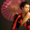 Oriental Geisha Girl Pink Silk Parasol -PartyPersona Store pink20parasolrs