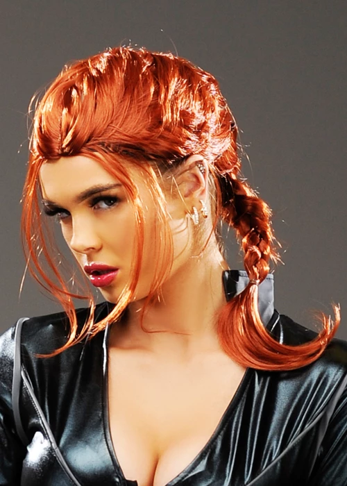 Womens Ginger Plaited Black Widow Style Wig 3 Womens Ginger Plaited Black Widow Style Wig