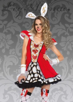 Leg Avenue Tick Tock Wonderland White Rabbit Costume -PartyPersona Store playing card bunny costume 85447 01
