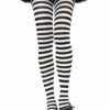 Plus Size Gothic Black And White Striped Tights 1 Plus Size Gothic Black And White Striped Tights -PartyPersona Store plus size black and white striped tights