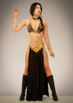 Womens Princess Leia Style Gold Bikini Costume 9 Womens Princess Leia Style Gold Bikini Costume -PartyPersona Store princess leia gold bikini costume 03