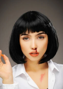Womens Pulp Fiction Mia Style Short Black Wig