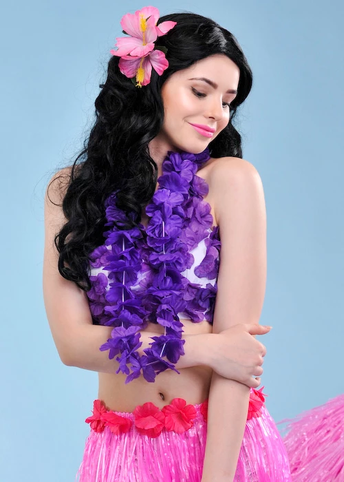 Hawaiian Purple Flower Island Lei Garland 3 Hawaiian Purple Flower Island Lei Garland