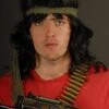 80s Action Hero Black Rambo Style Wig -PartyPersona Store rambo20wigbrs