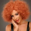 Rocky Horror Style Frizzy Ginger Magenta Wig 2 Rocky Horror Style Frizzy Ginger Magenta Wig -PartyPersona Store rock horror magenta wig ST7024 RH
