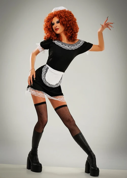 Womens Rocky Horror Magenta Style French Maid Costume 5 Womens Rocky Horror Magenta Style French Maid Costume - Image 3