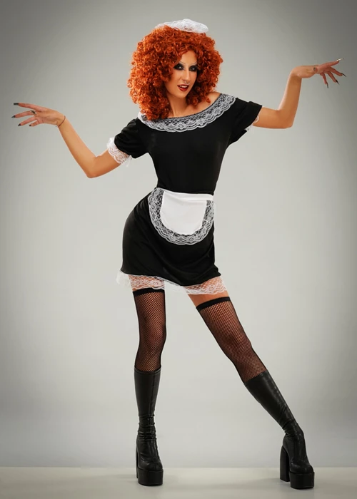 Womens Rocky Horror Magenta Style French Maid Costume 6 Womens Rocky Horror Magenta Style French Maid Costume - Image 4