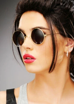 Classic Lara Croft Style Dark Round Sunglasses -PartyPersona Store round lara croft glasses 01