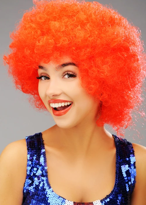 Fancy Dress Bright Red Curly Pop Wig 3 Fancy Dress Bright Red Curly Pop Wig
