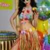 Hawaiian Flower Hula Skirt 2 Hawaiian Flower Hula Skirt -PartyPersona Store short bright hula grass skirt with flowers 22329