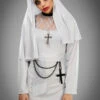 Womens Gothic Short Grey Evil Nun Costume 1 Womens Gothic Short Grey Evil Nun Costume -PartyPersona Store short grey nun costume
