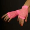 Ladies 80s Neon Pink Fishnet Fingerless Gloves -PartyPersona Store short20pink20glovesrs
