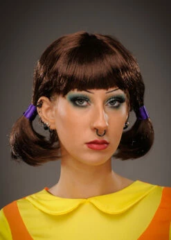 Squid Game Style Short Brown Doll Wig