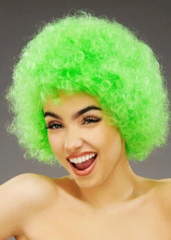 Bright Green Curly Pop Wig