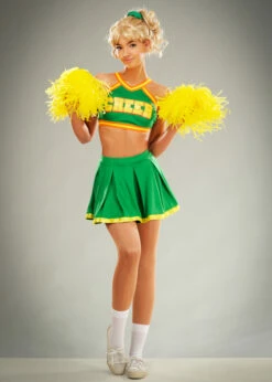 Womens Stranger Things Style Green Cheerleader Costume